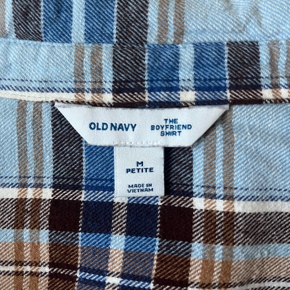 Blue & Brown Flannel “the boyfriend shirt” - Picture 3 of 3